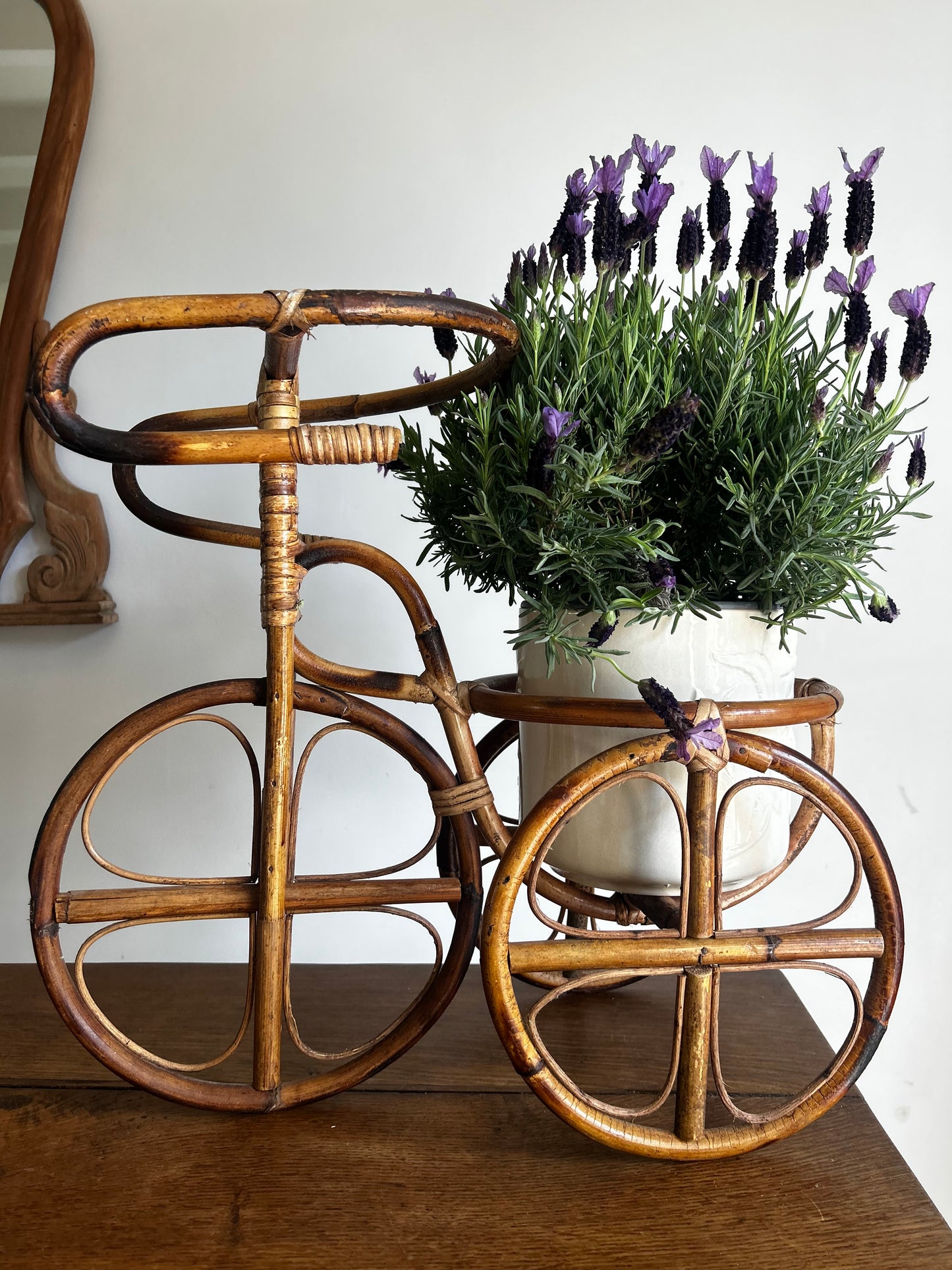 Porte Plante Rotin seventies