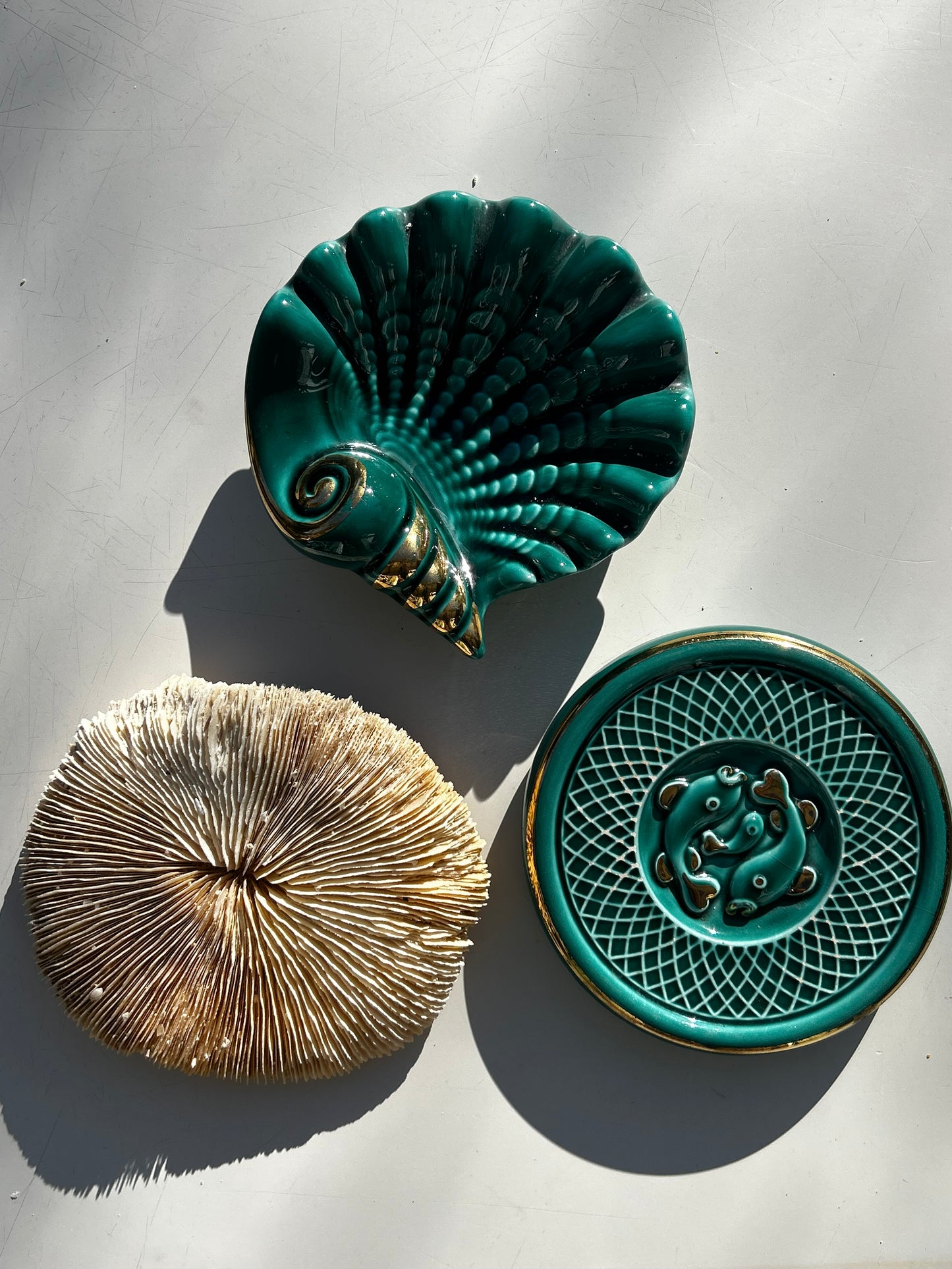 Vide poche vallauris coquillage turquoise