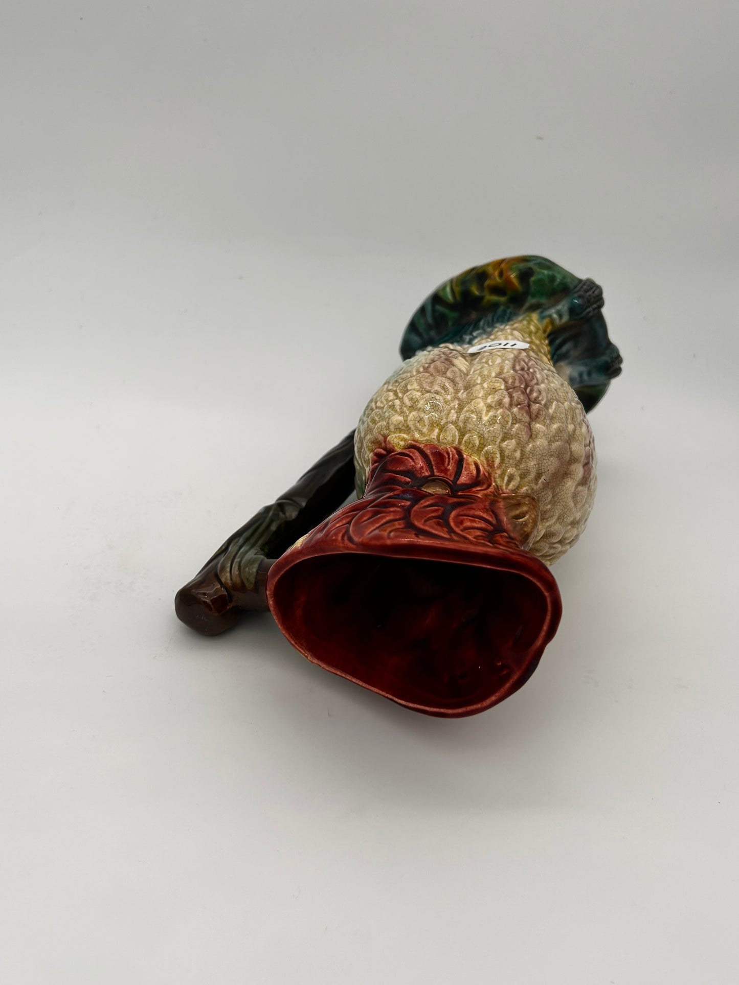 Pichet majolique cacatoès