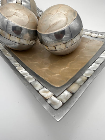 Plateau noël nacre véritable