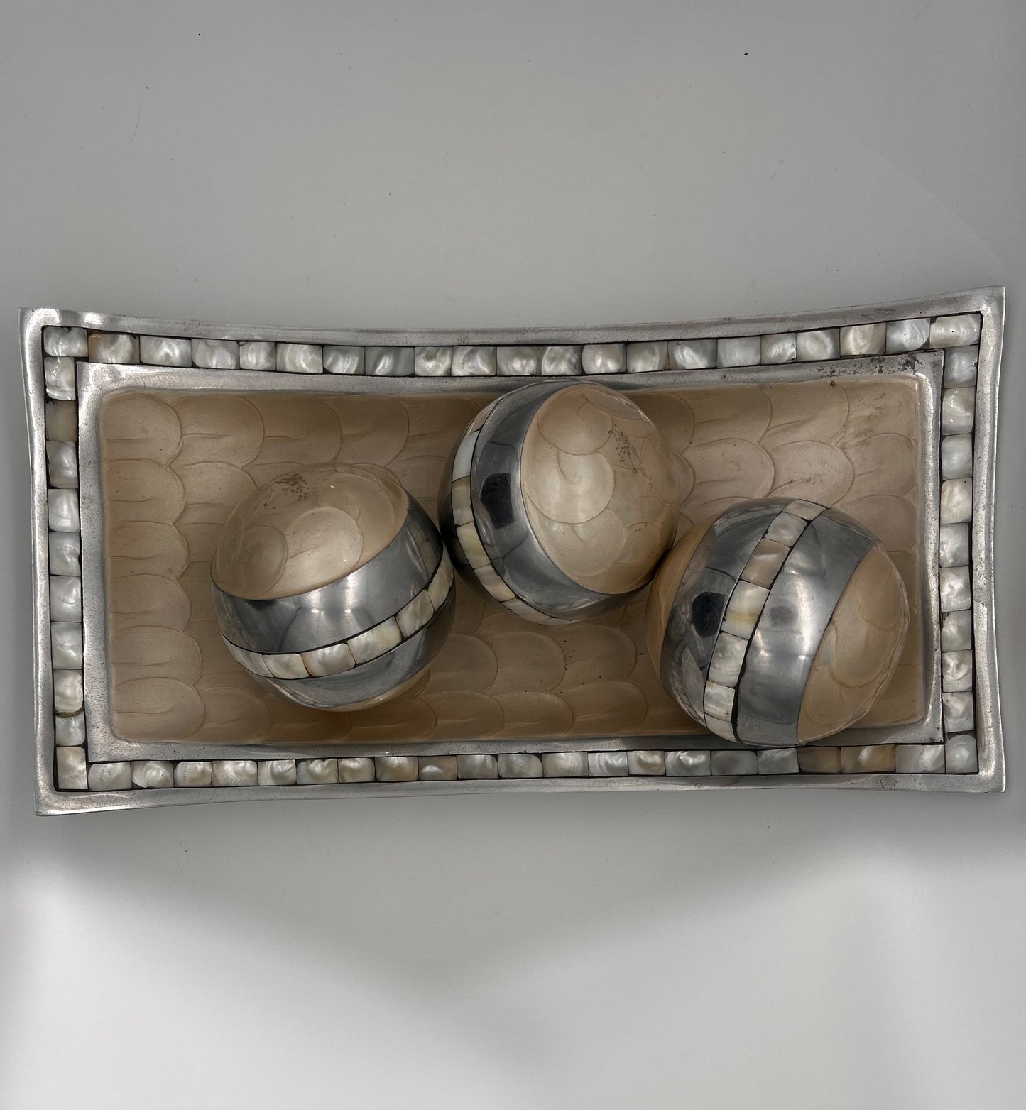 Plateau noël nacre véritable