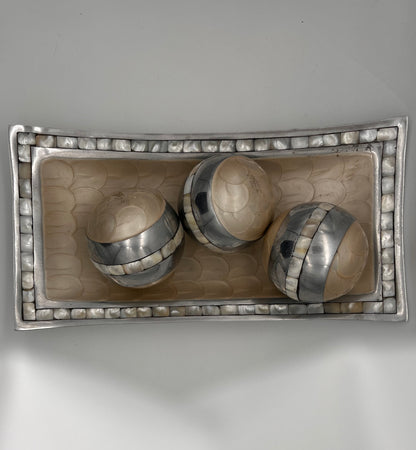 Plateau noël nacre véritable