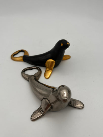 Décapsuleur otarie noir et or