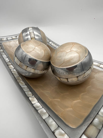 Plateau noël nacre véritable