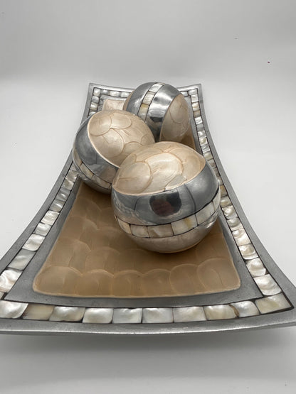 Plateau noël nacre véritable