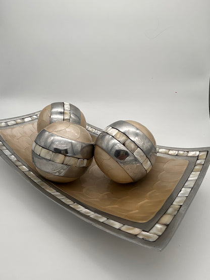 Plateau noël nacre véritable