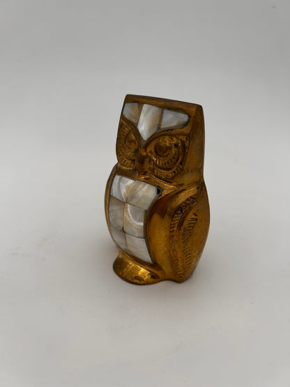 Chouette vintage laiton nacre