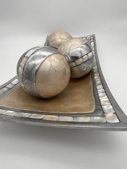 Plateau noël nacre véritable