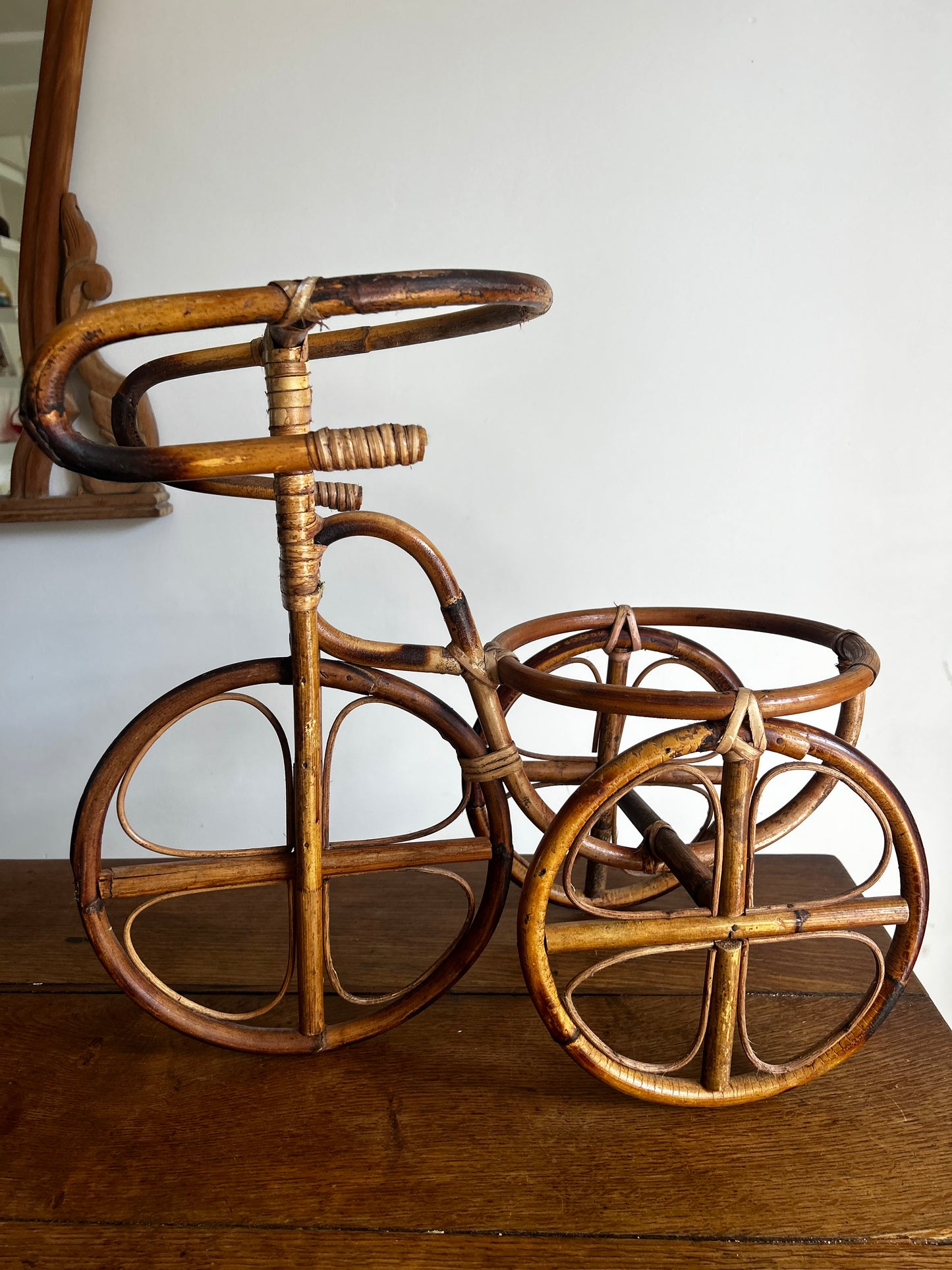 Porte Plante Rotin seventies