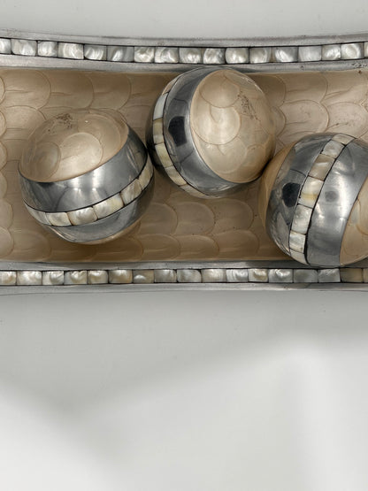 Plateau noël nacre véritable