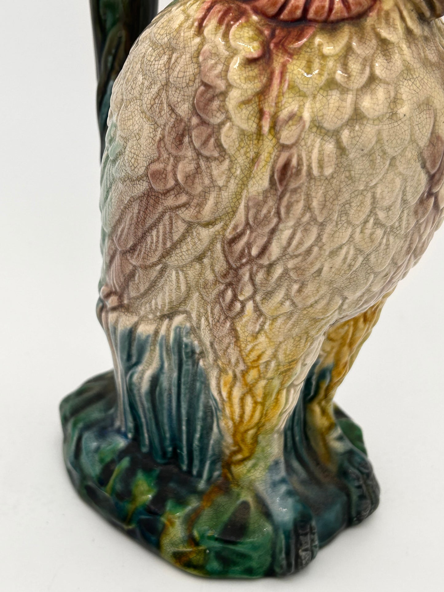 Pichet majolique cacatoès