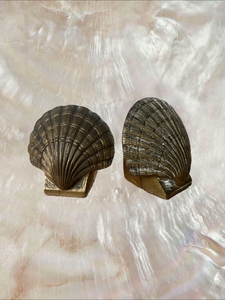 Serres livre laiton coquillage