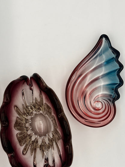 vide poche vintage coquillage en verre