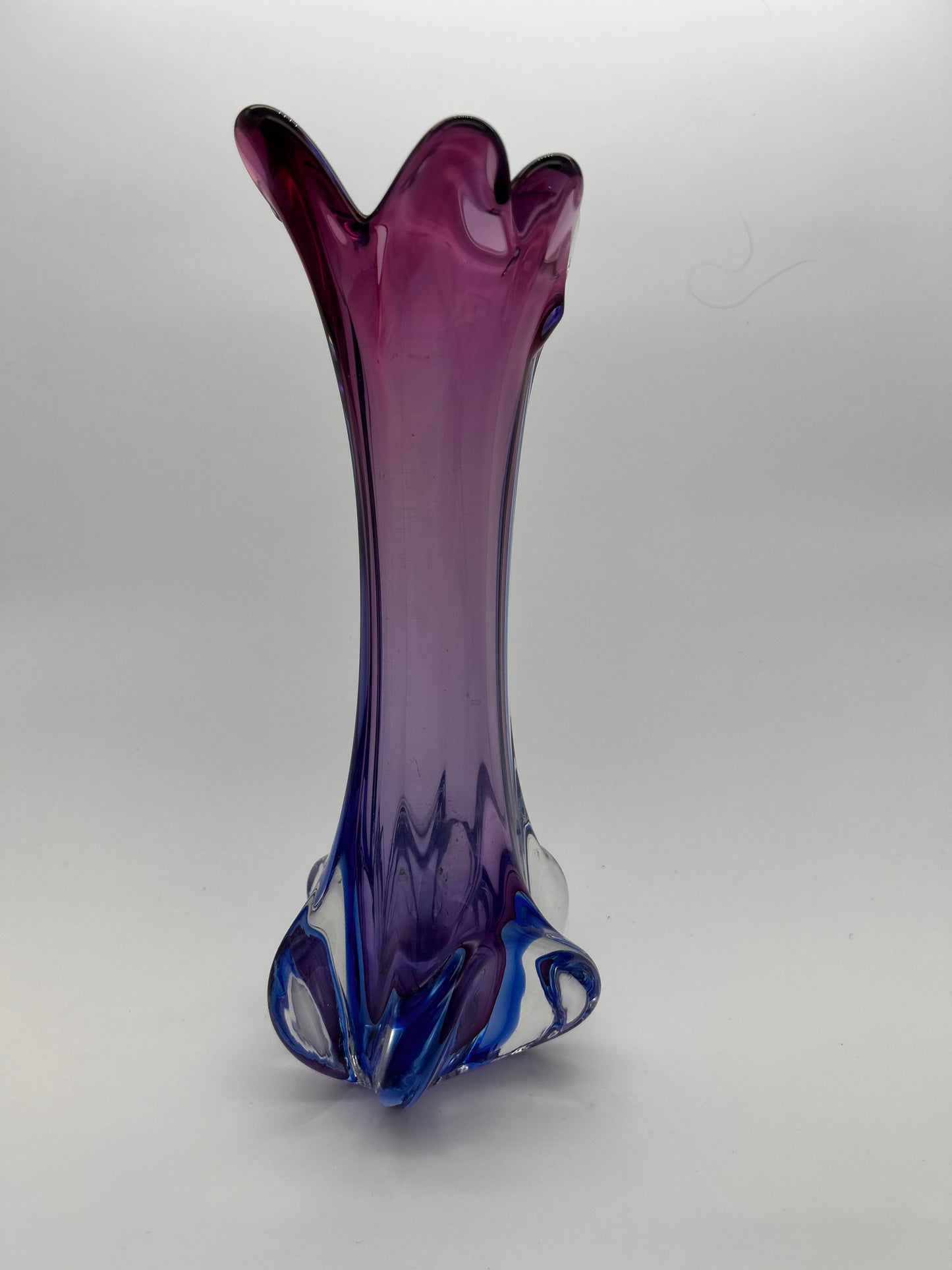 vase murano bleu rose