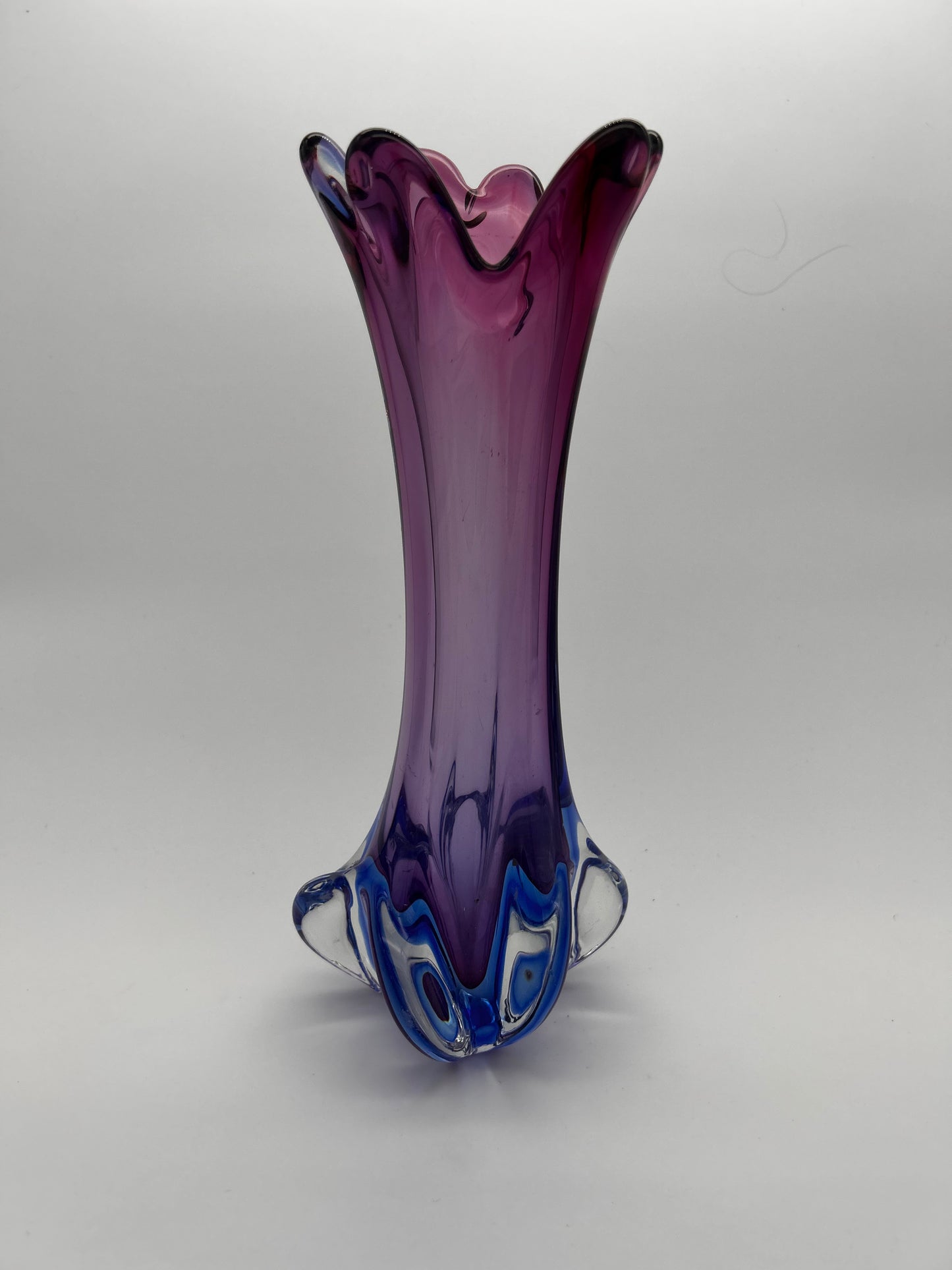 vase murano bleu rose