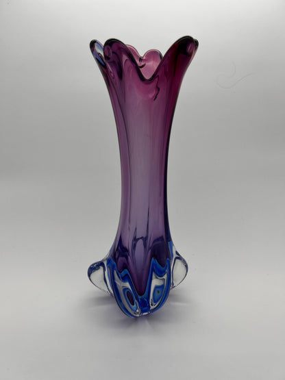 vase murano bleu rose