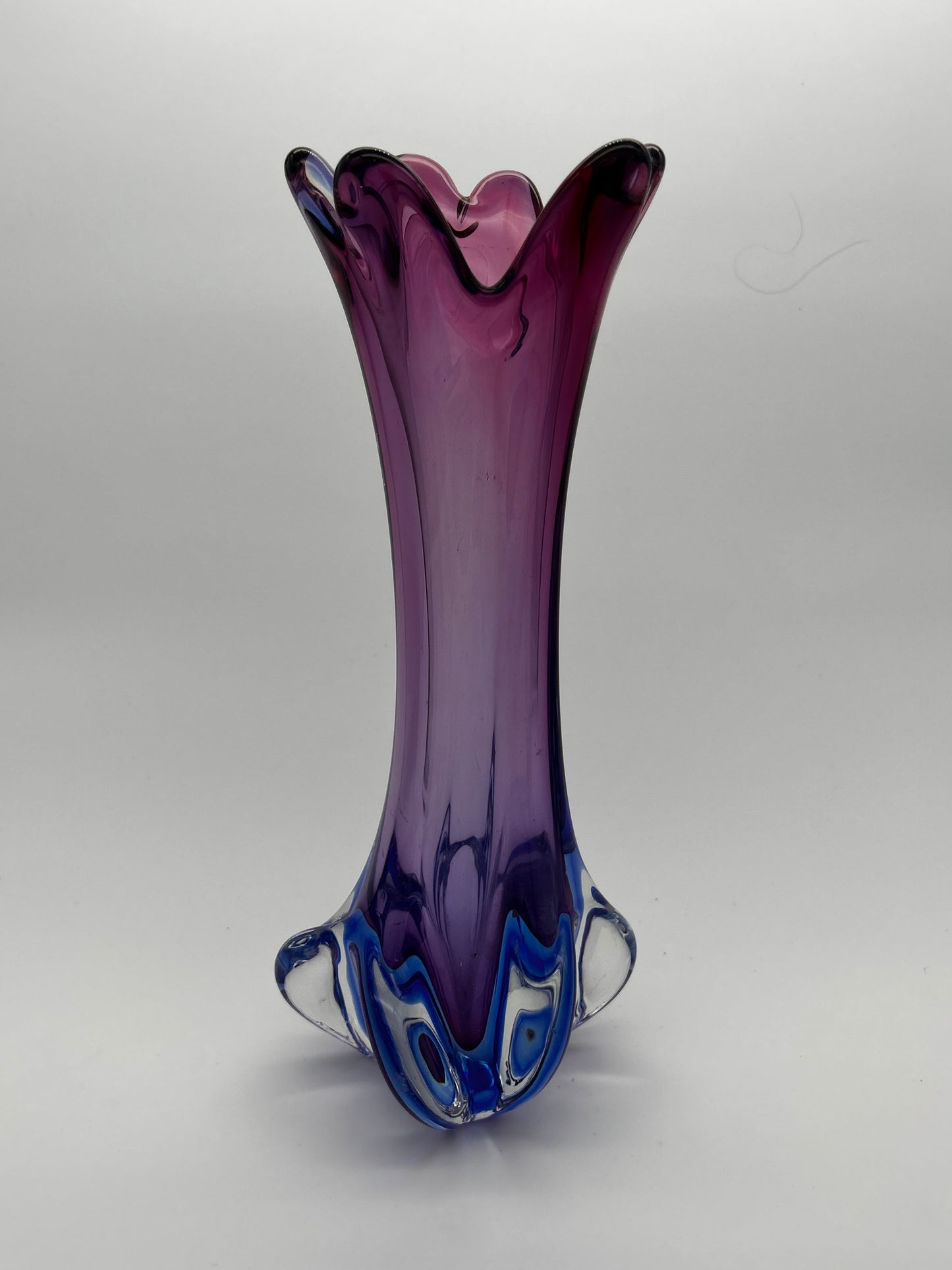 vase murano bleu rose
