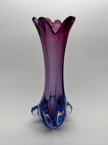 vase murano bleu rose