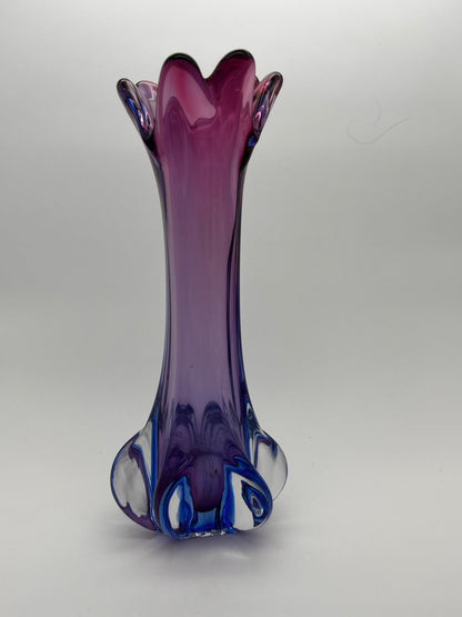 vase murano bleu rose