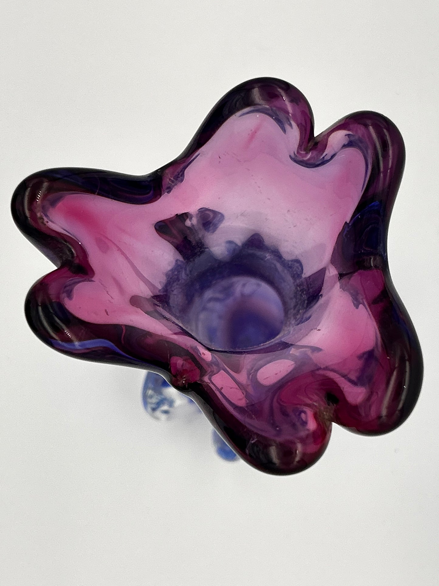 vase murano bleu rose