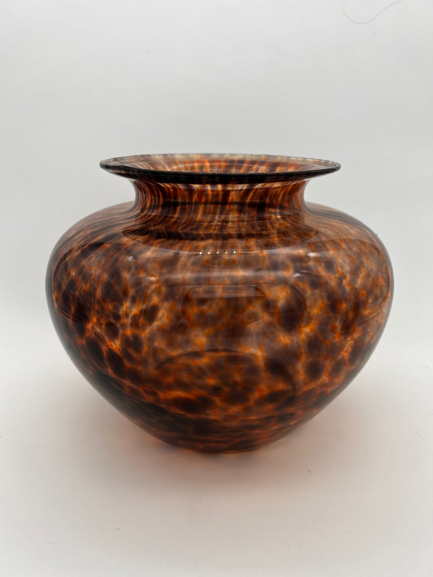 Vase vintage boule léopard