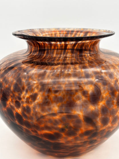 Vase vintage boule léopard
