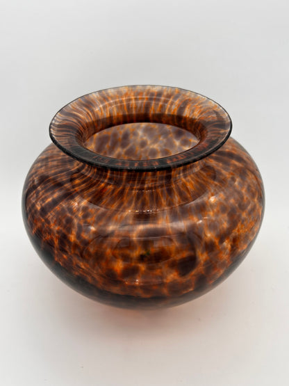 Vase vintage boule léopard
