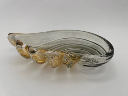 vide poche verre coquillage jaune