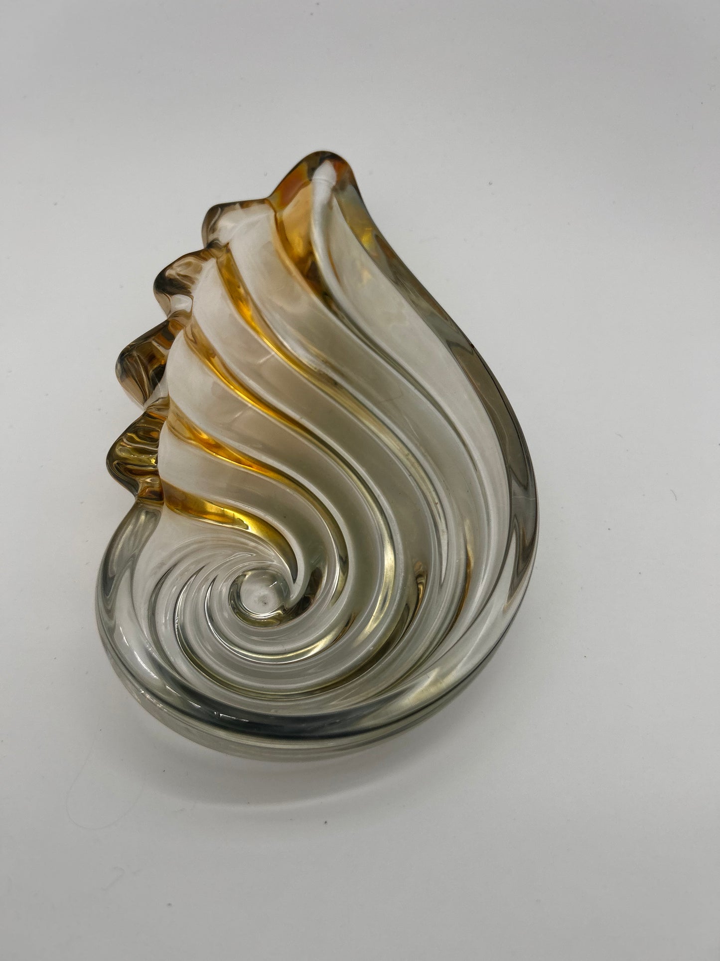 vide poche verre coquillage jaune