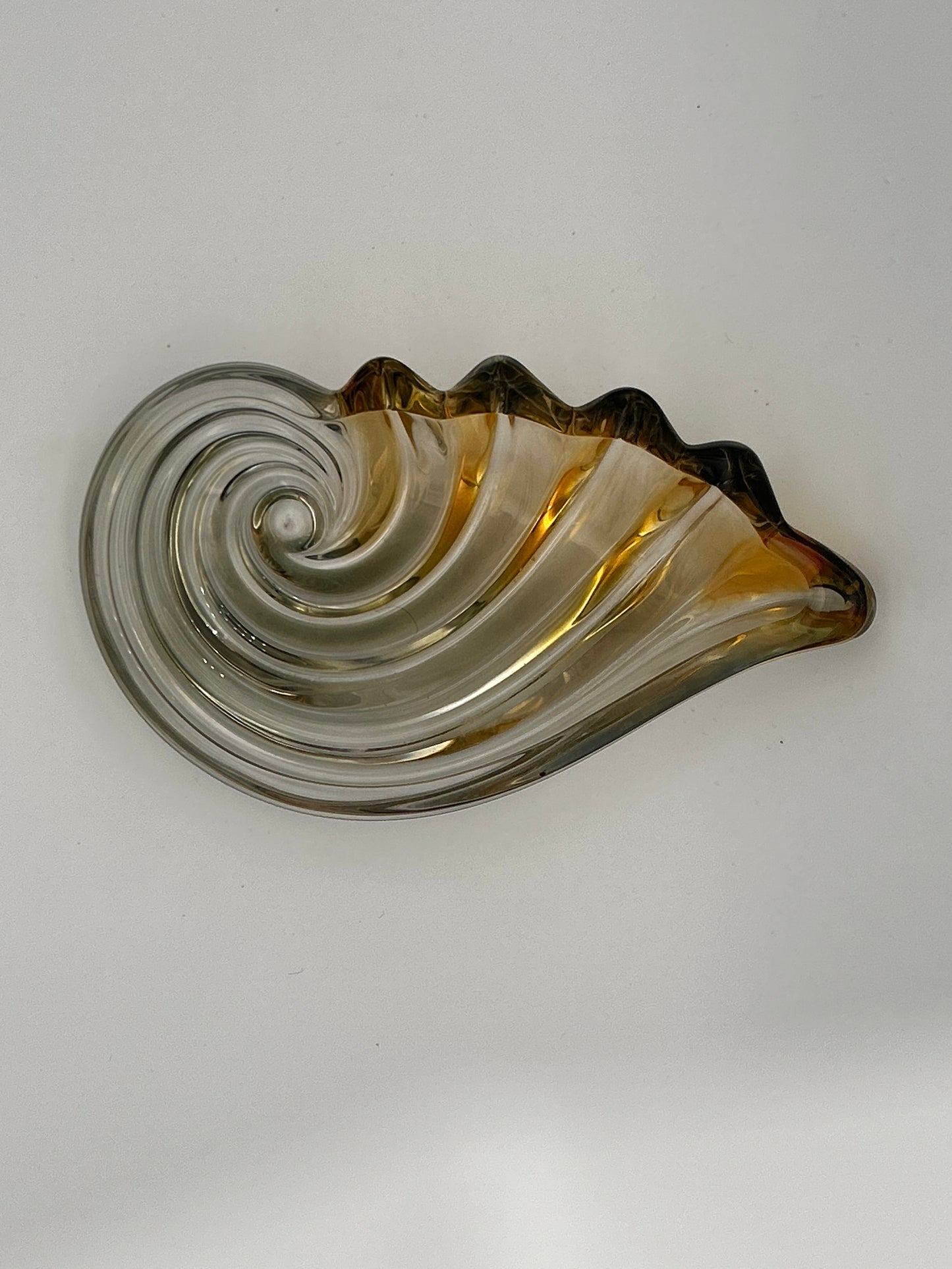 vide poche verre coquillage jaune