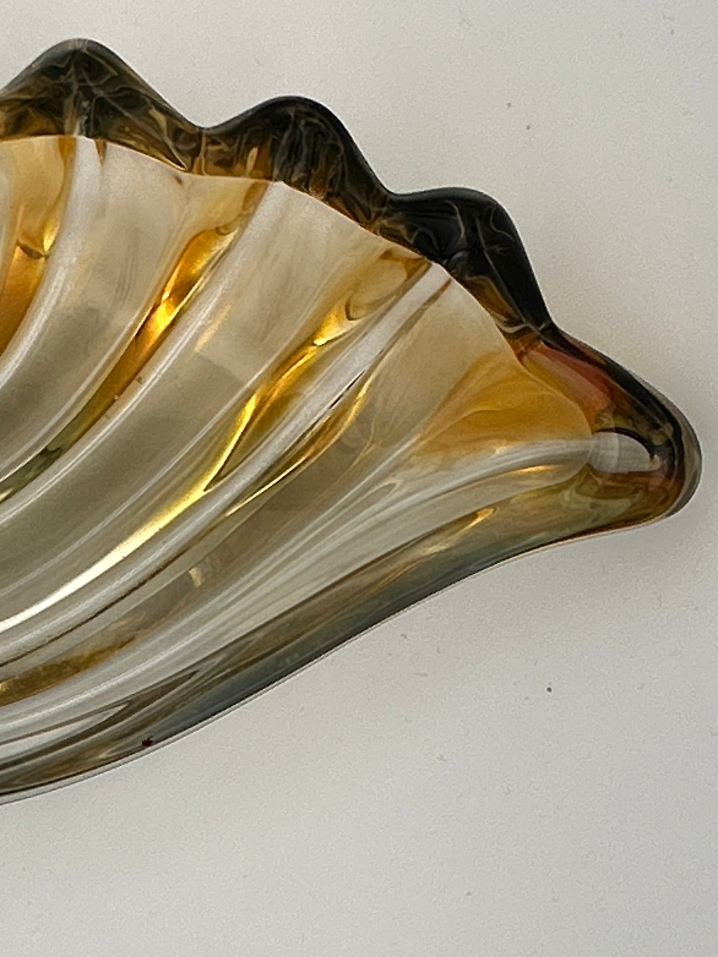 vide poche verre coquillage jaune