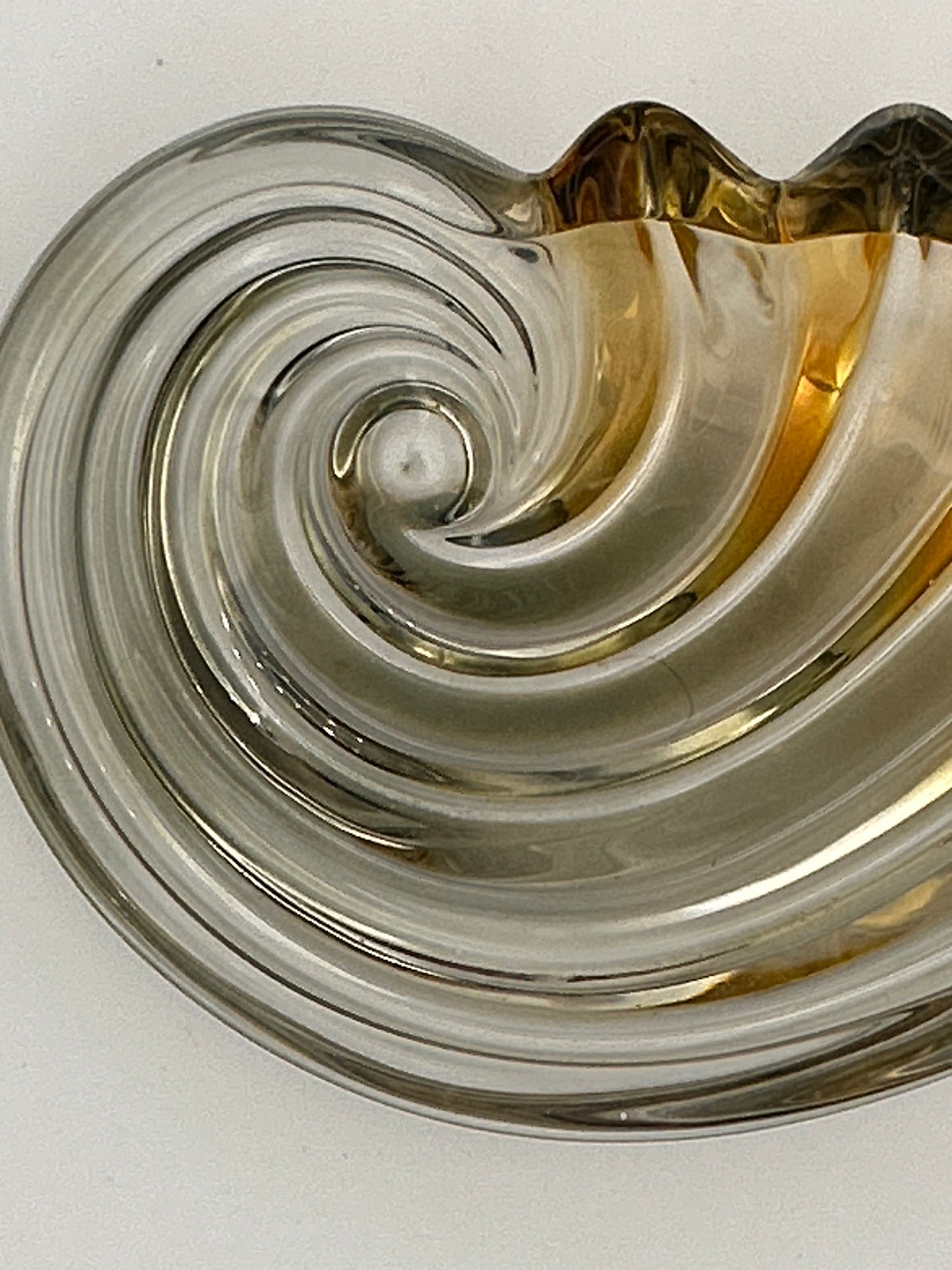vide poche verre coquillage jaune