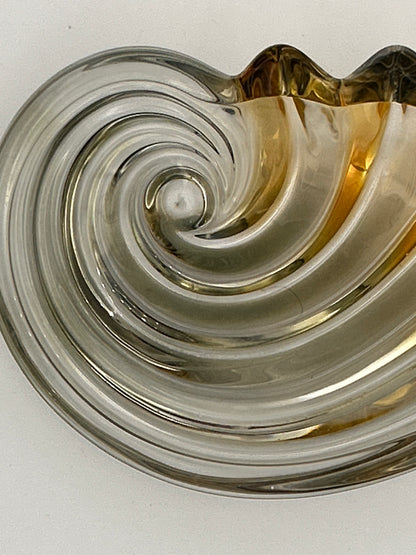 vide poche verre coquillage jaune